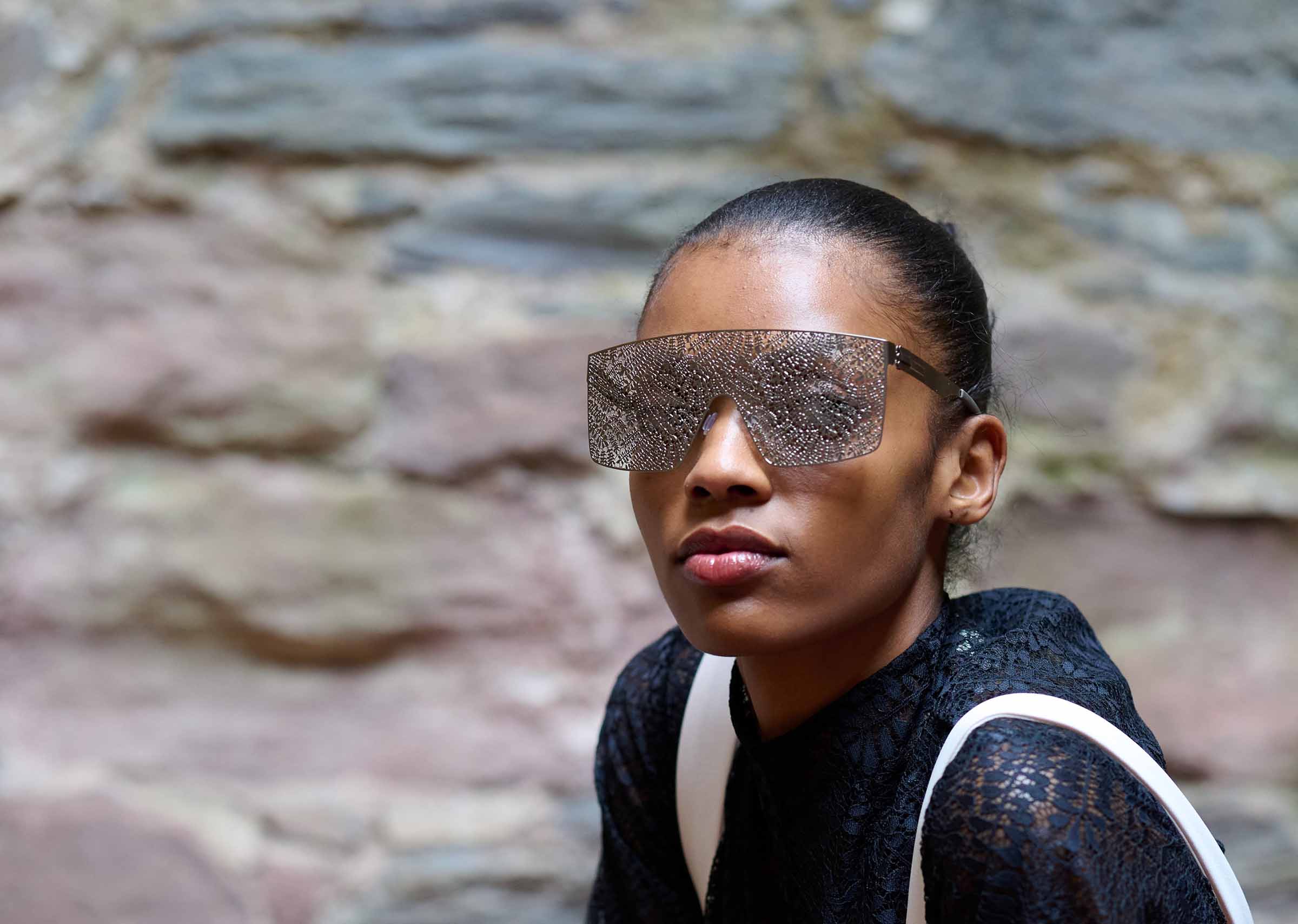 Model wearing Bibhu eyewear