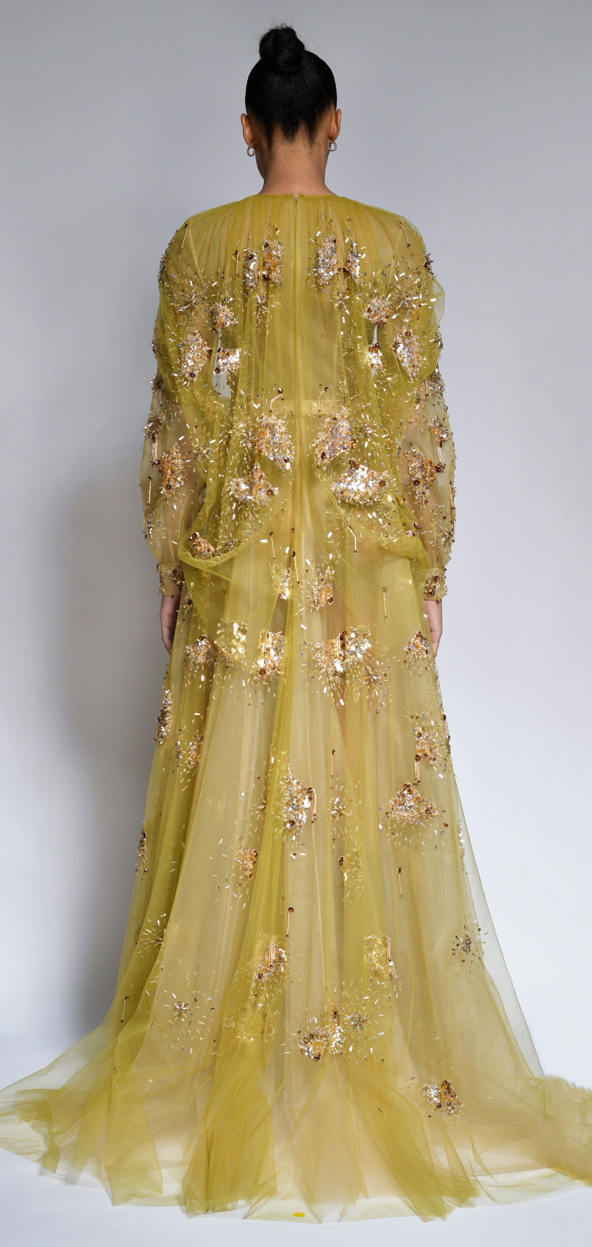 Embroidered Faille Color Blocked Gown 3