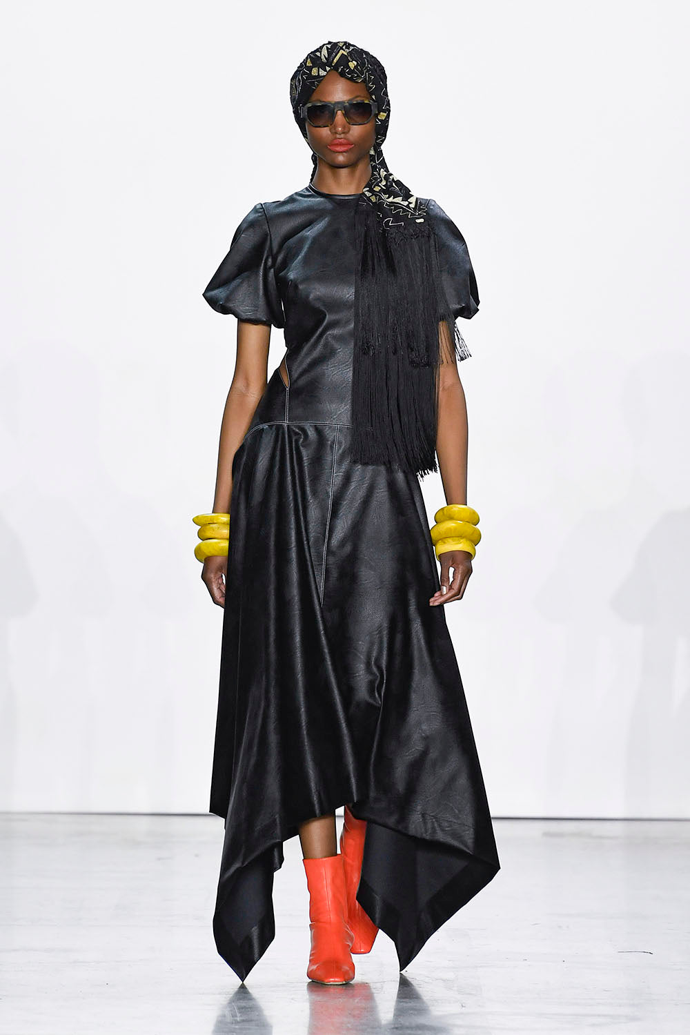 chinese dress ladies L'agence Halia Vegan Leather Dress in Midnight main image 0