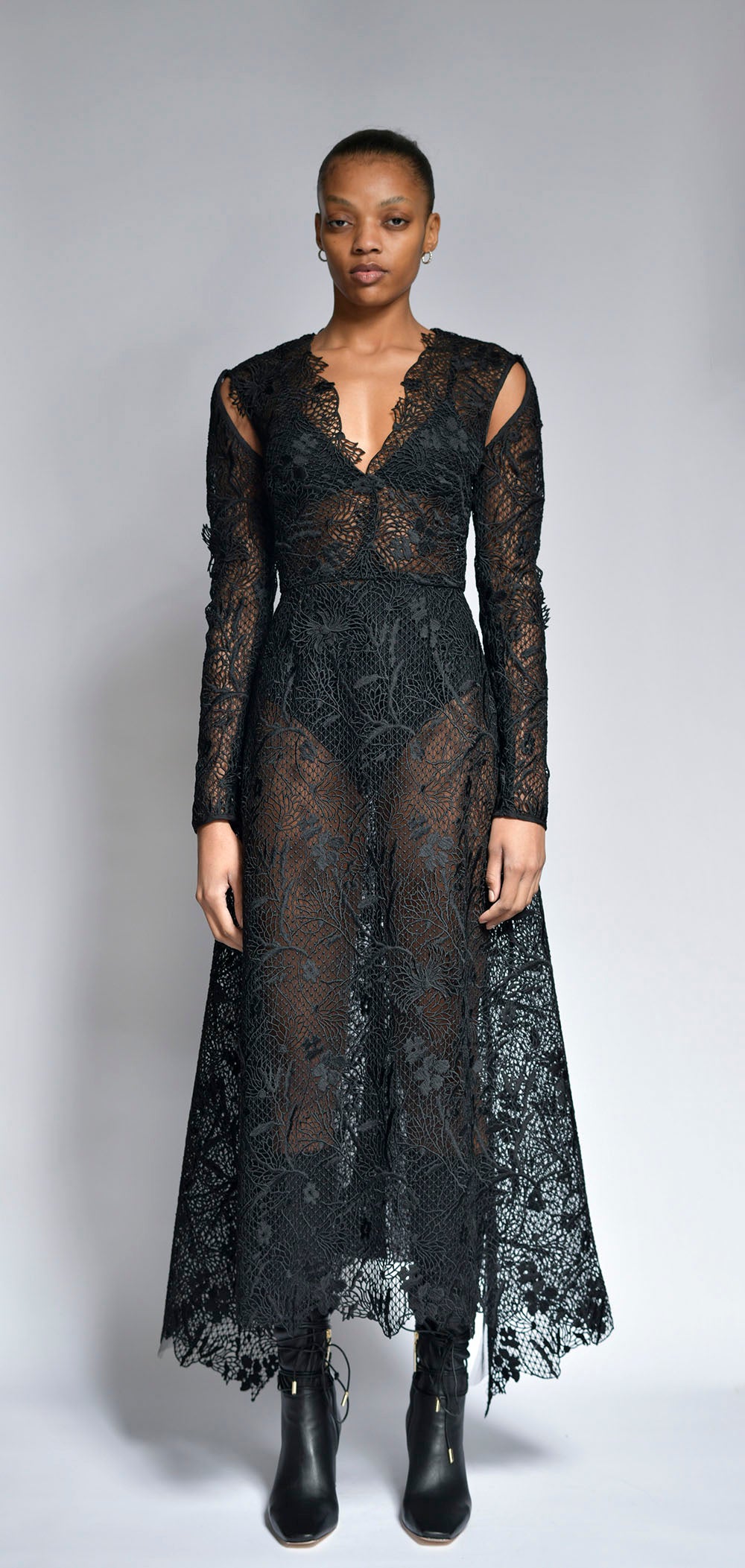 Onyx Cluny Lace Dress