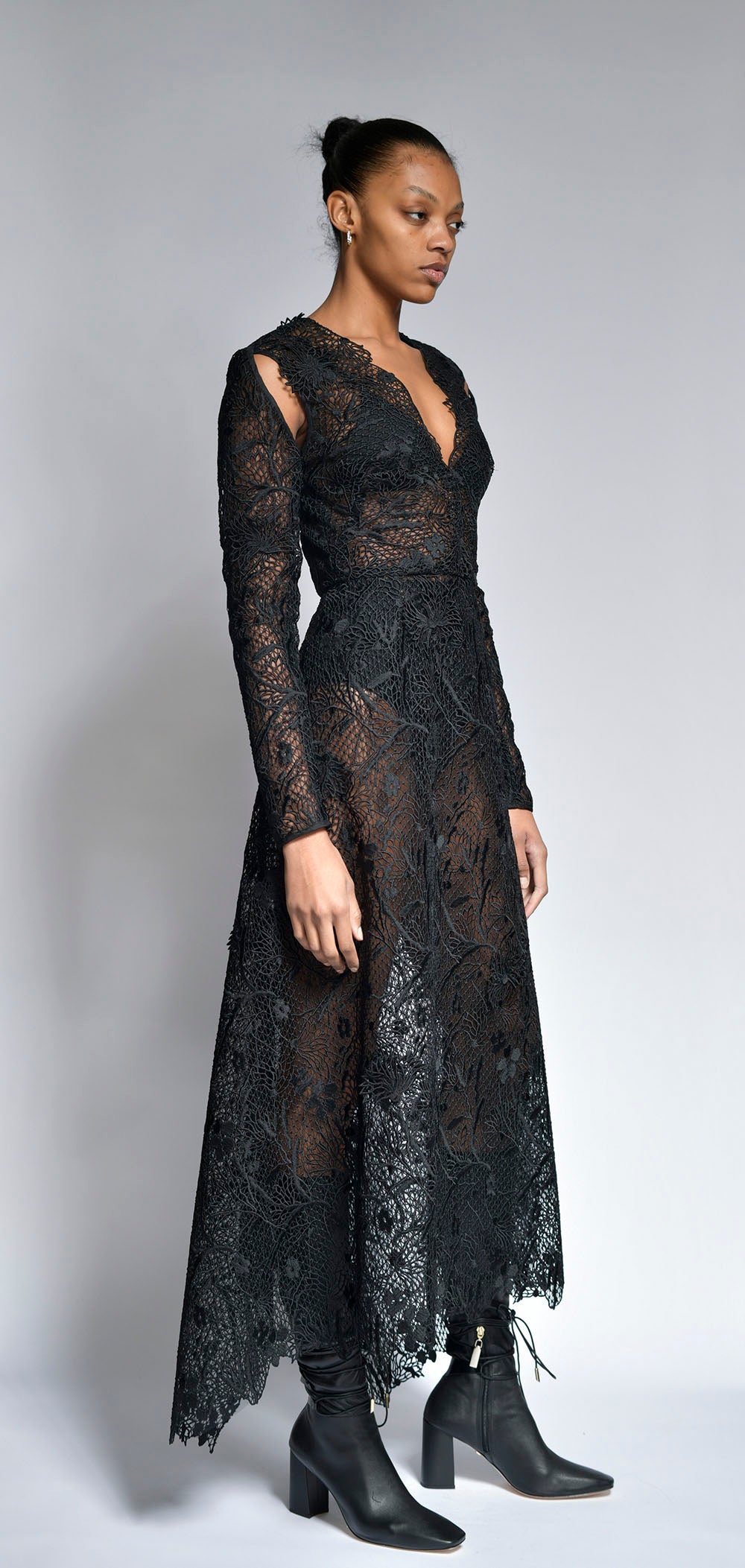 Onyx Cluny Lace Dress