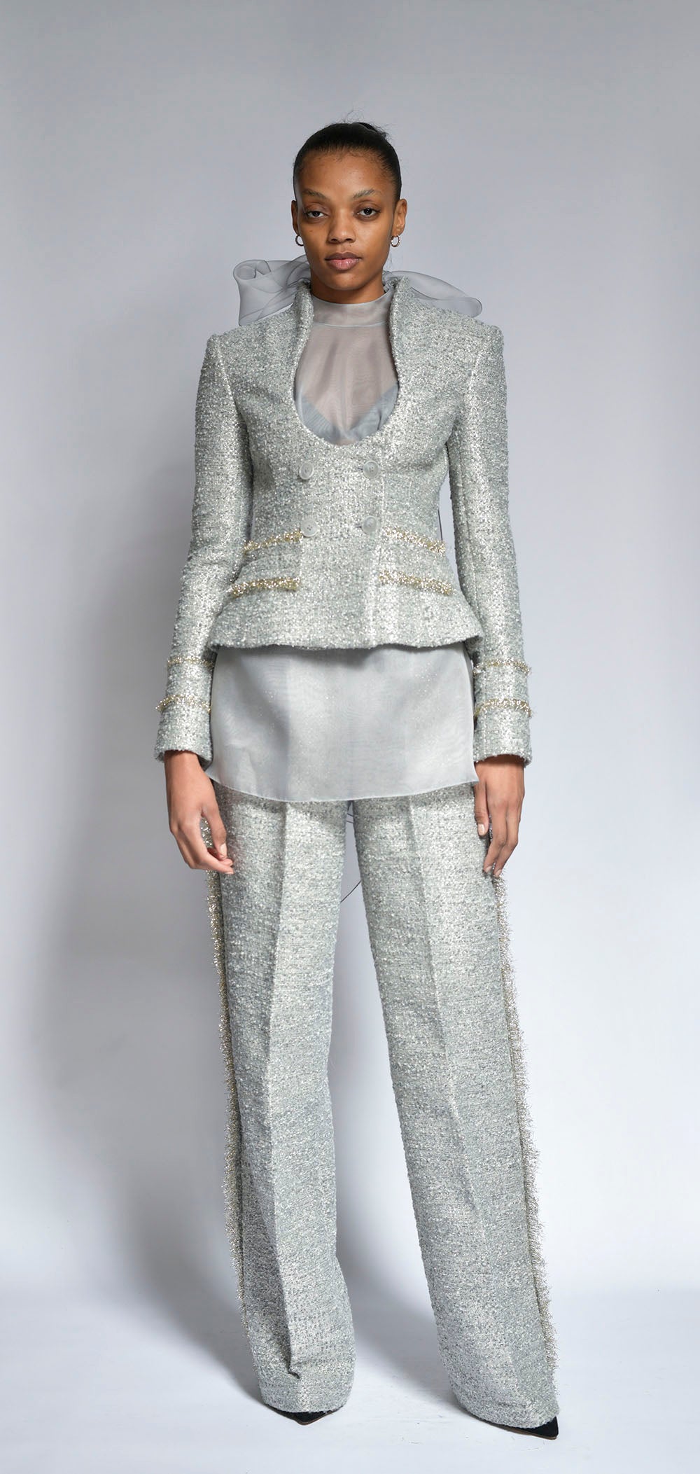 Silver Blue Tweed Jacket