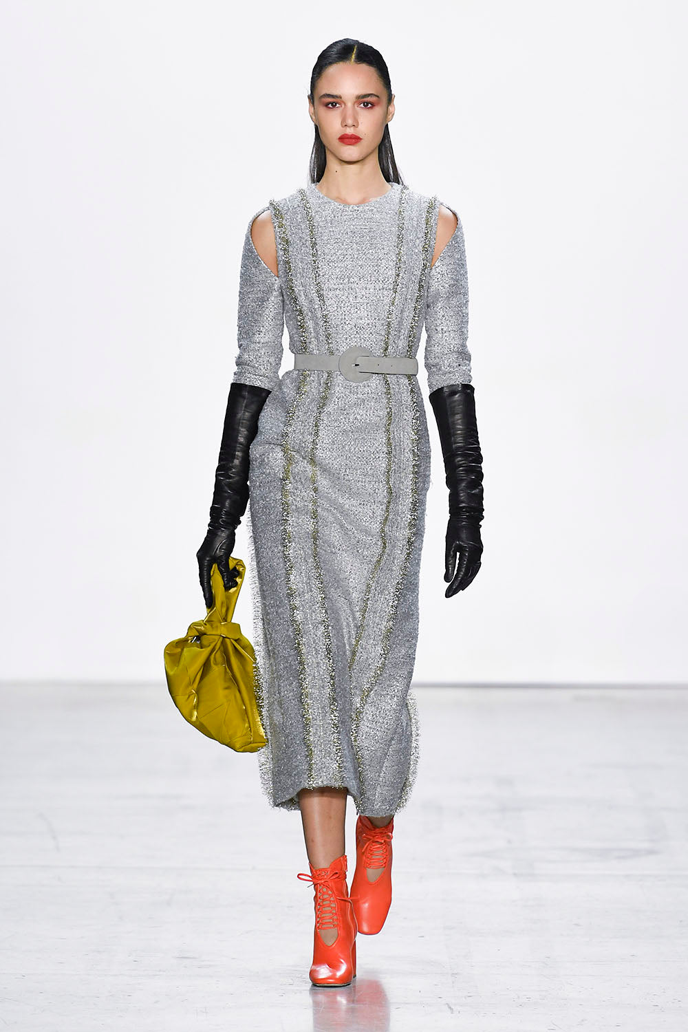 Silver Blue Tweed Sheath Dress with Fringed Trim Silver Blue Tweed Sheath Dress with Fringed Trim