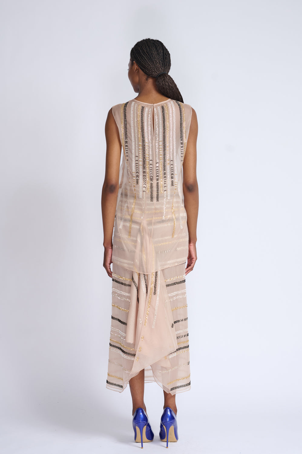 Skin Organza Rayure Embroidered Top 3