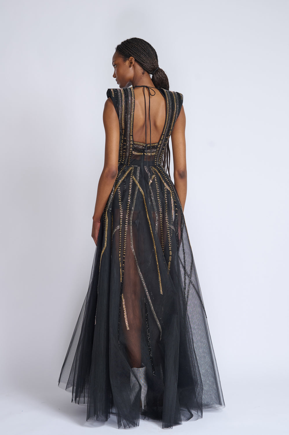 Rayure Crystal Embriodery Tulle Gown 3