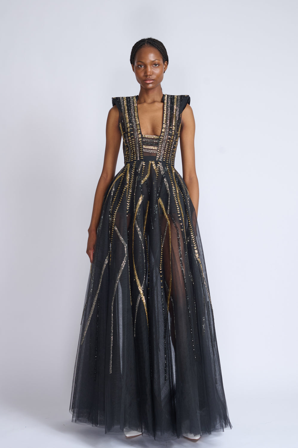 Rayure Crystal Embriodery Tulle Gown 1