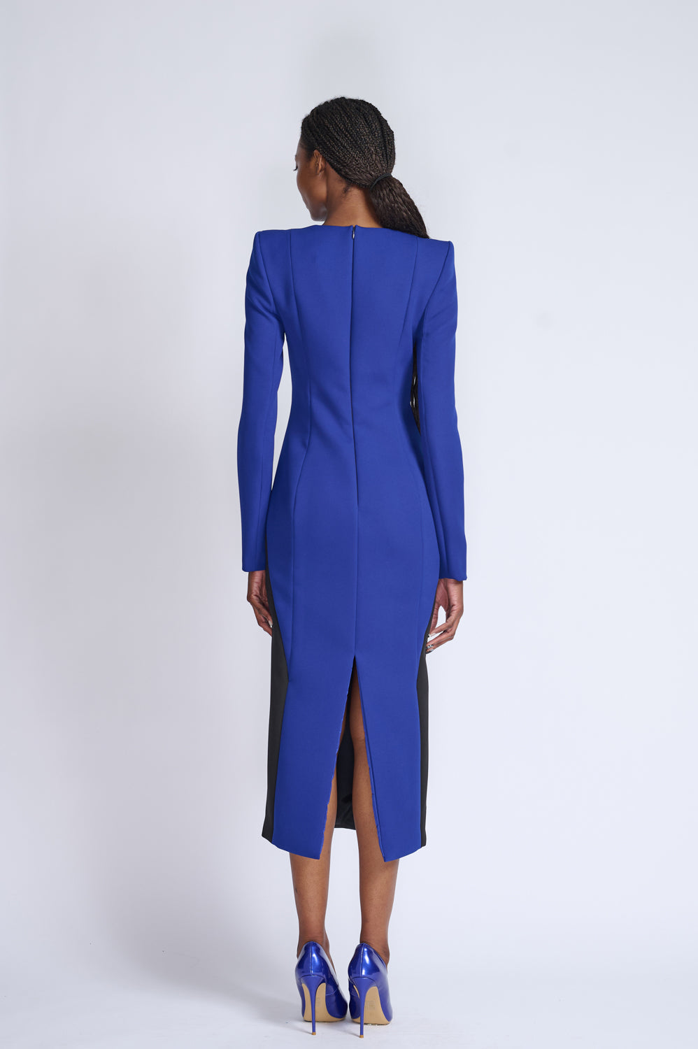 Yves Blue And Onyx Color Blocked Sheath Dress 3