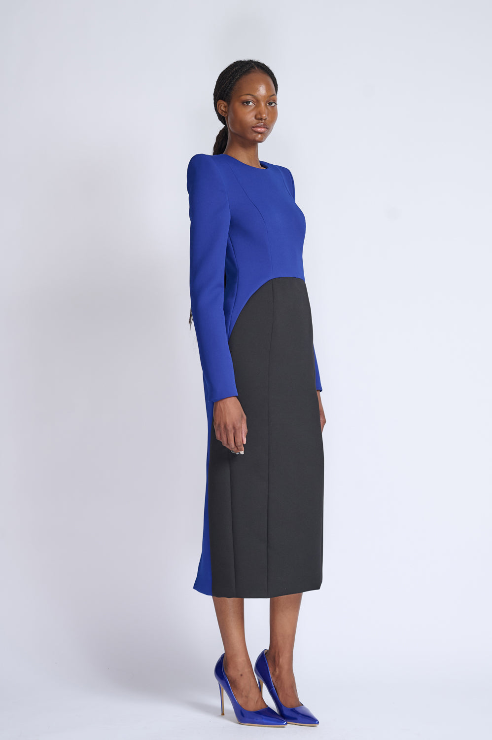 Yves Blue And Onyx Color Blocked Sheath Dress 2