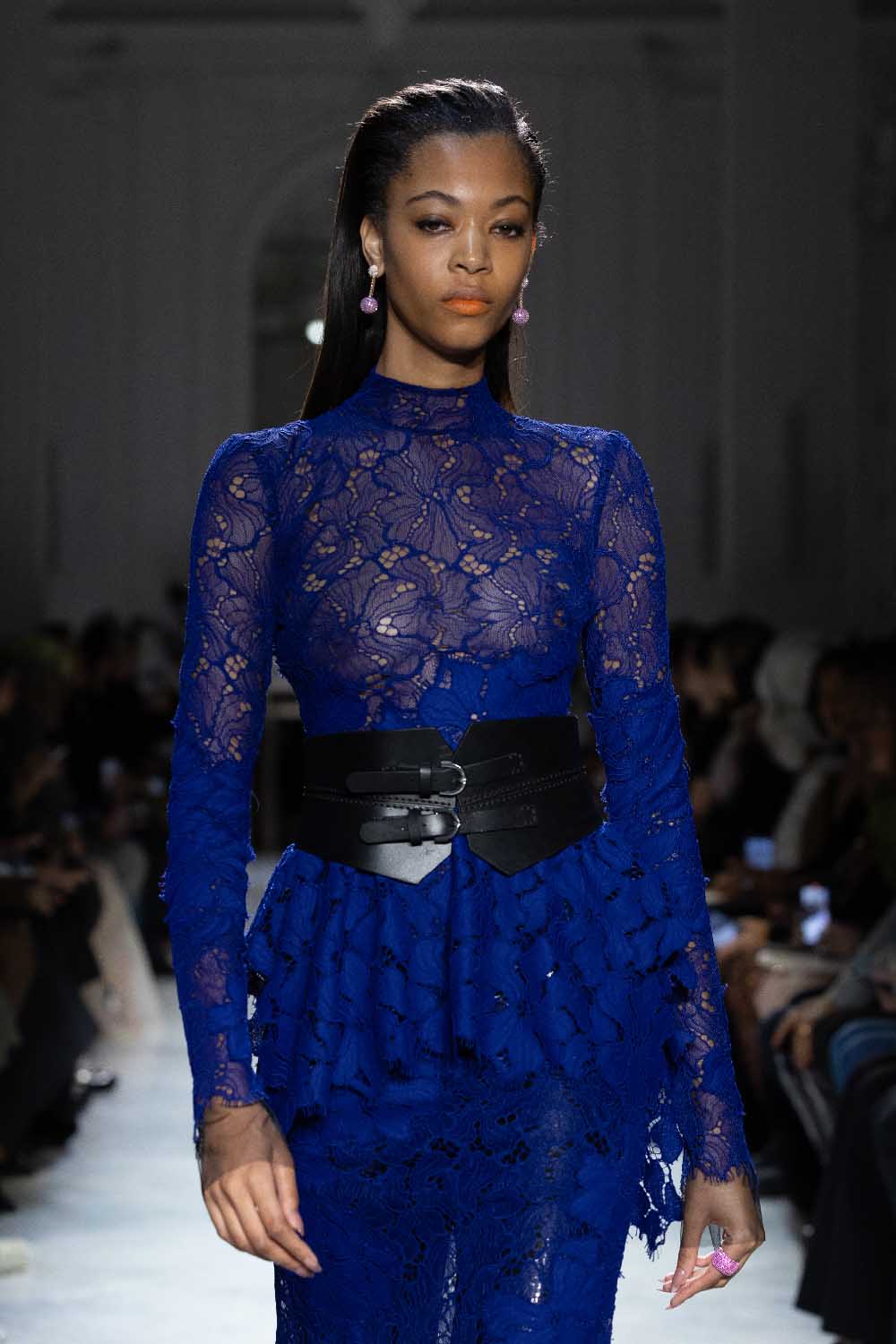 Lace Peplum Tulle Top