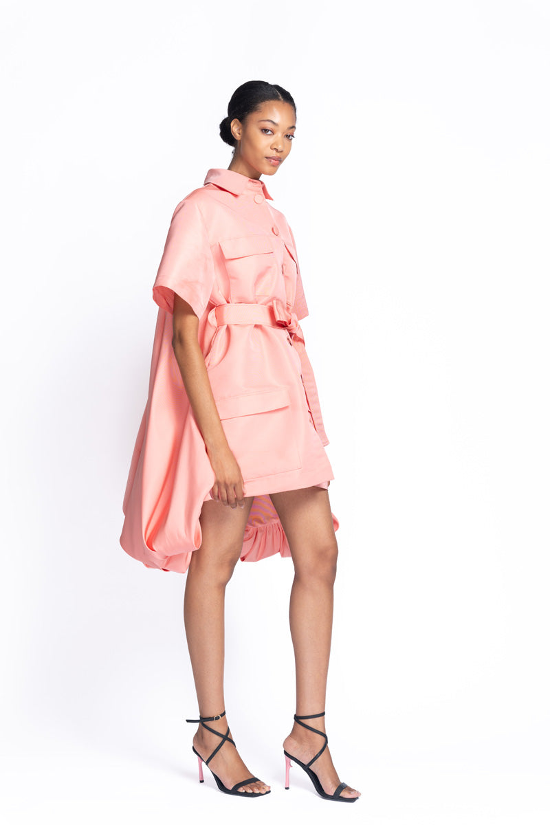 Hibiscus Faille Safari Dress 3