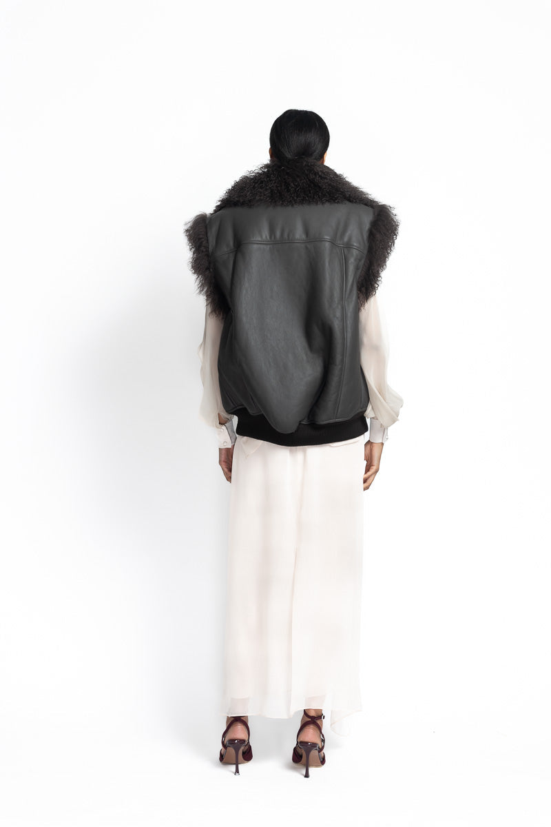 Curly Shearling Vest Back