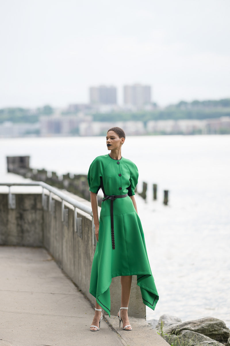 Cady Savannah Day Dress With Relaxed Sleeves And Hankerchief Hem 1
