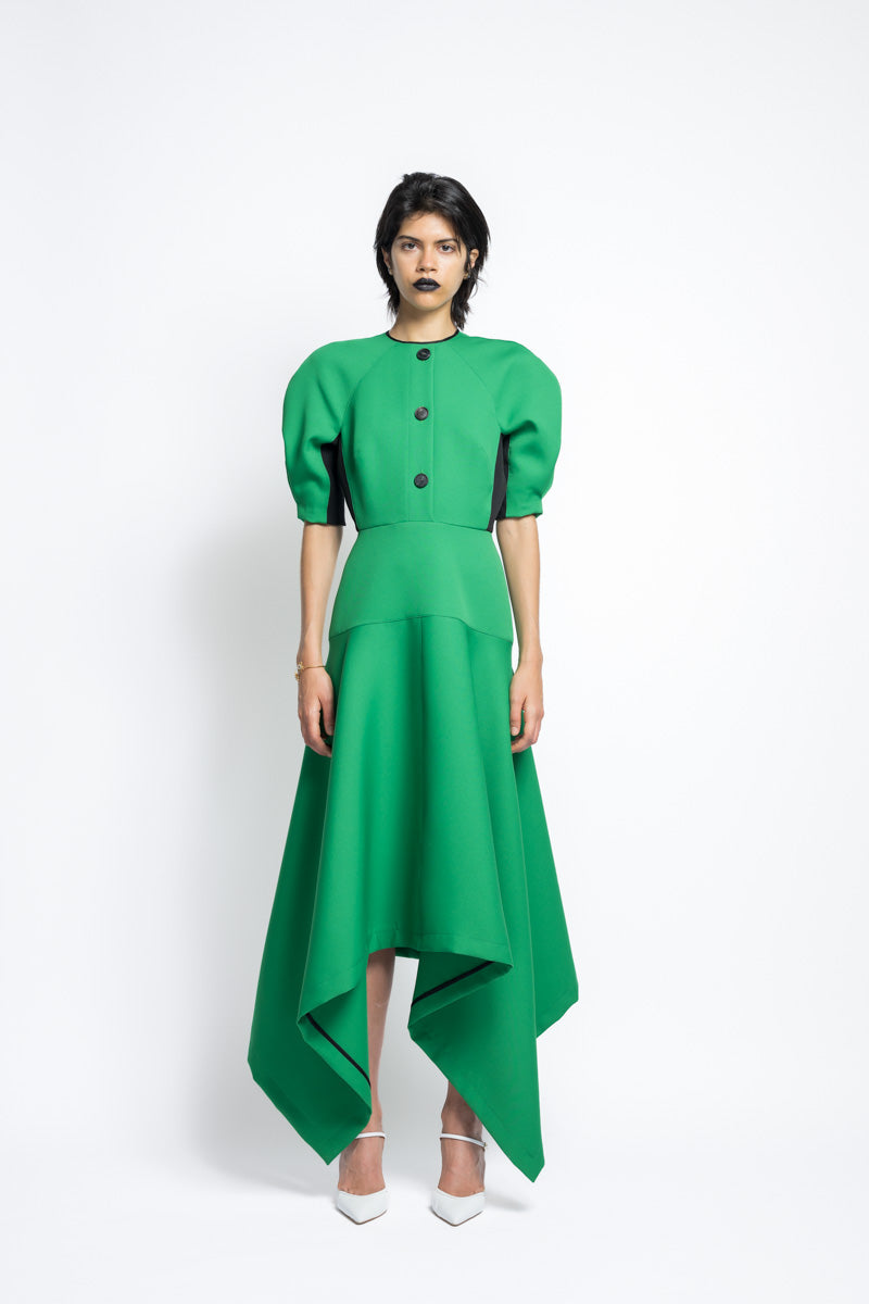 Cady Savannah Day Dress With Relaxed Sleeves And Hankerchief Hem 2