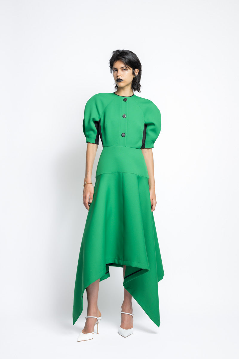 Cady Savannah Day Dress With Relaxed Sleeves And Hankerchief Hem 3