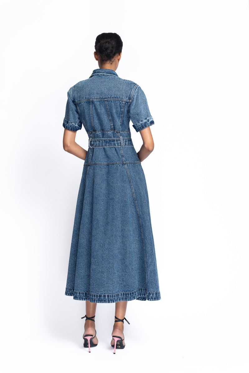 Indigo Denim Safari Dress 5