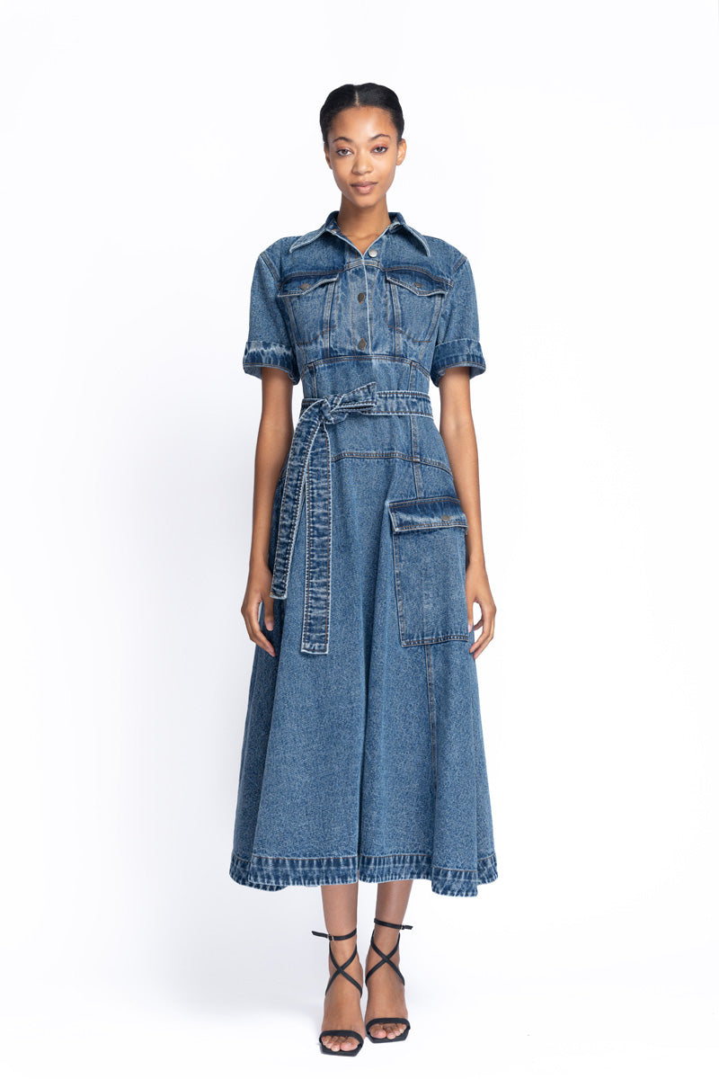 Indigo Denim Safari Dress 2