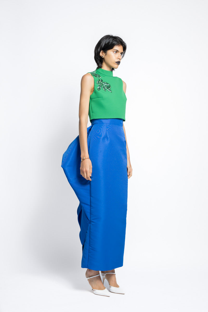 Cady Boxy Top With Bay Leaf Sequin And Crystal Embroidery 3