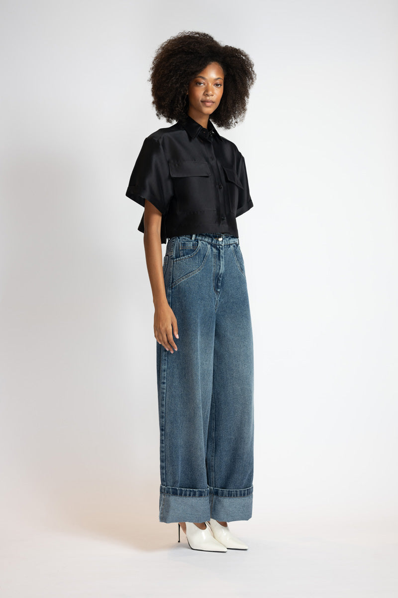 Rinsed Indigo Denim Trousers 2