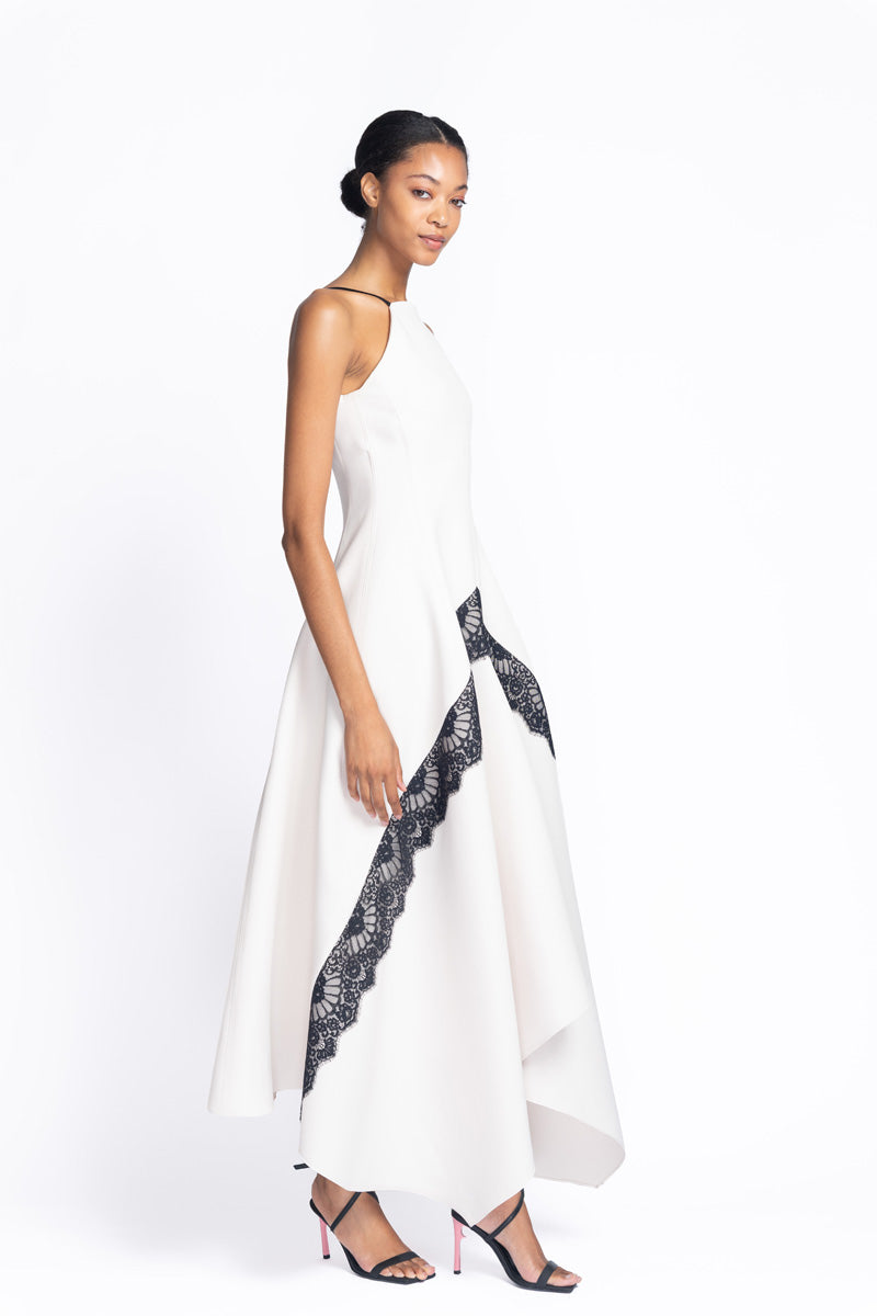 Stone Cady Dress with Onyx Chantilly Lace Trim 3
