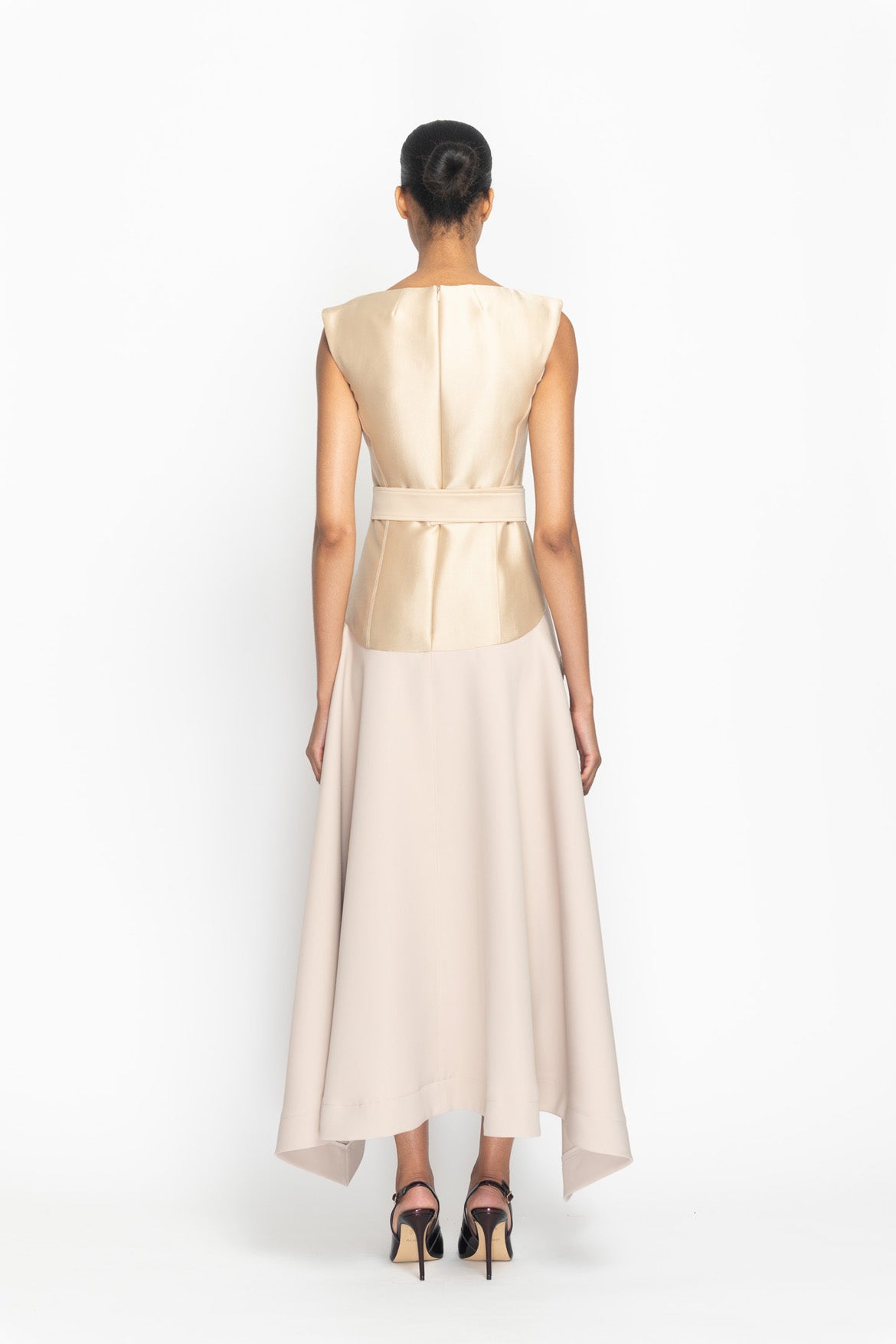 Almond Gazaar and Cady Arched Neck Safari Dress Back