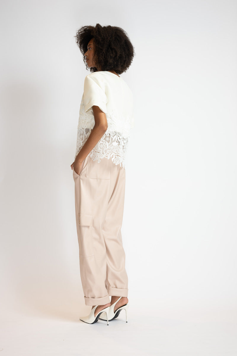 Buff Leather Cargo Pants 2