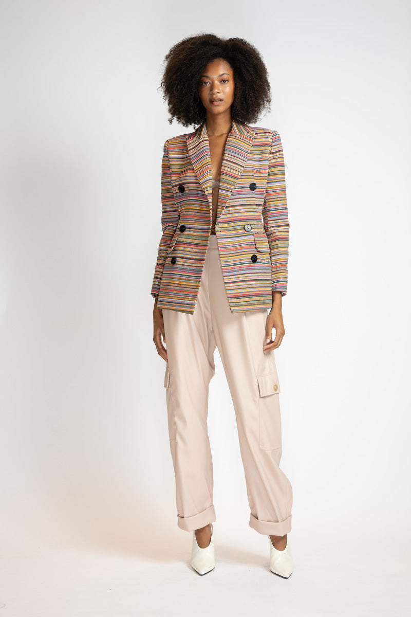 Mashru Jacquard Double-Breasted Blazer 2