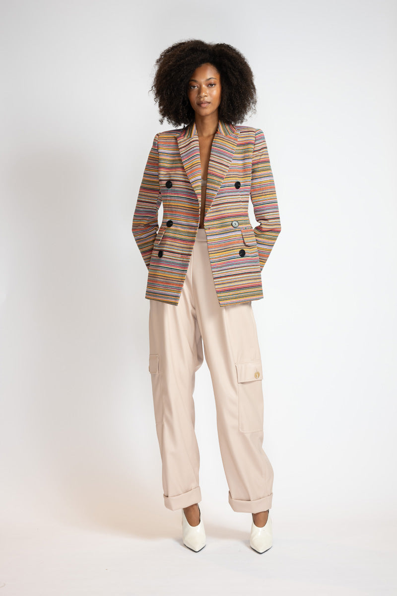 Mashru Jacquard Double-Breasted Blazer 3