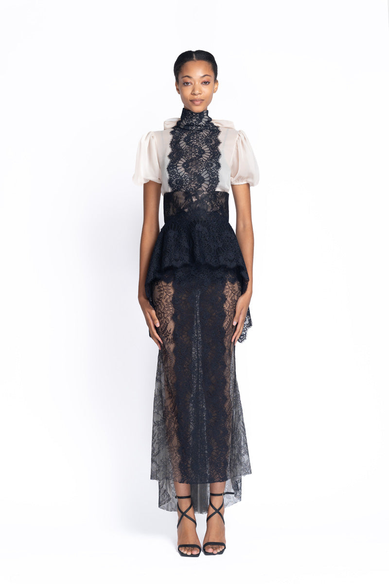 Onyx Chantilly Lace Corset Skirt 2