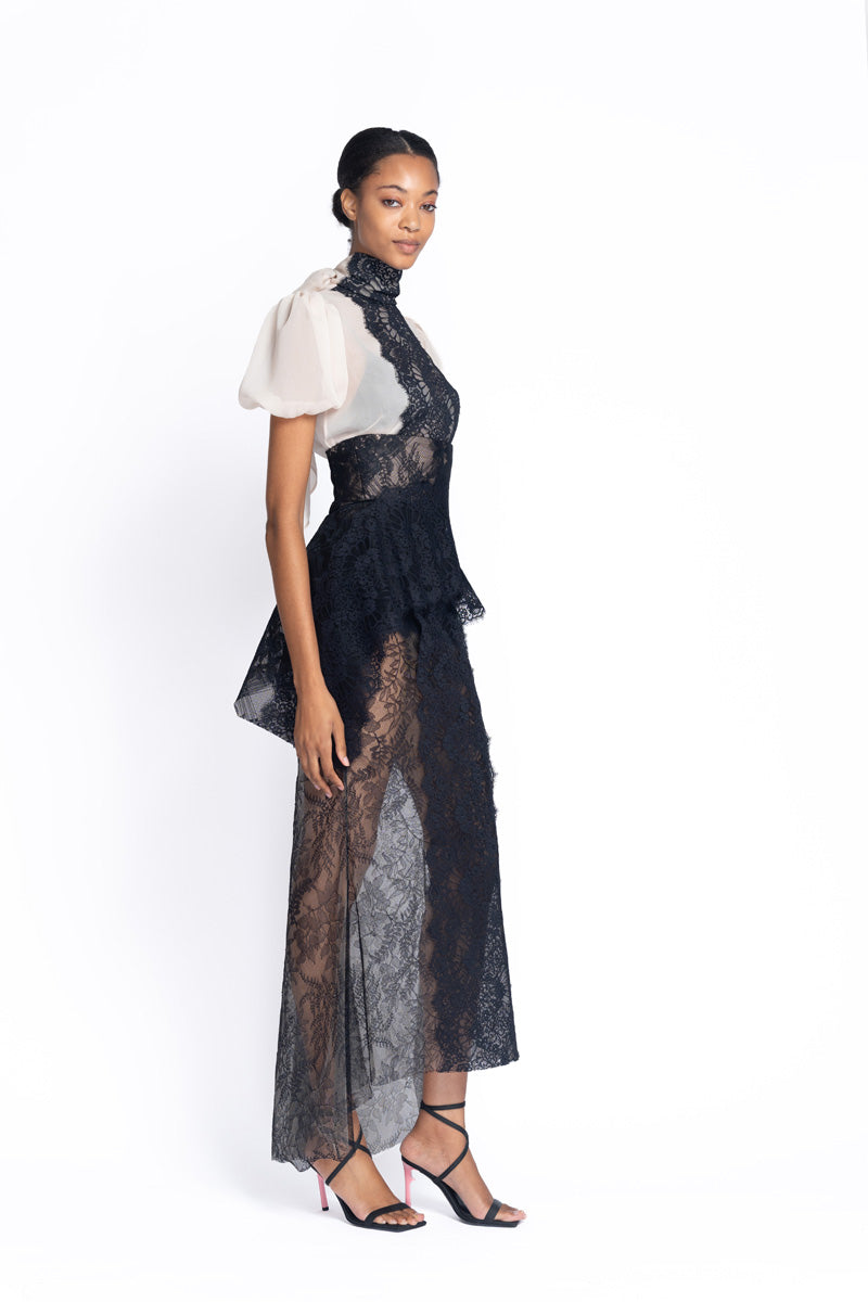 Onyx Chantilly Lace Corset Skirt 3