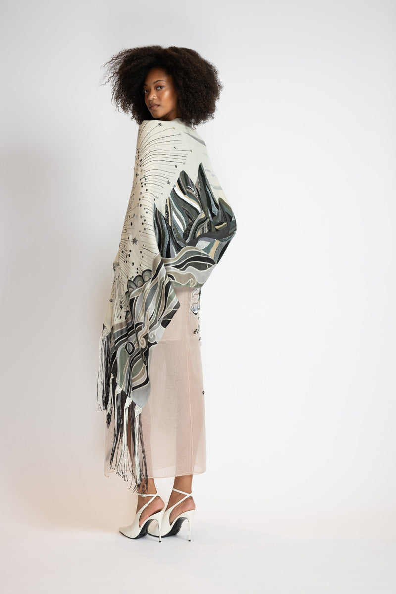 Pantone Dualities Night Fringed Scarf 5