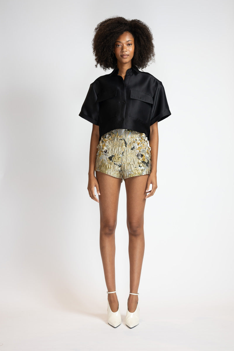 Embroidered Marble Baroque Shorts 1