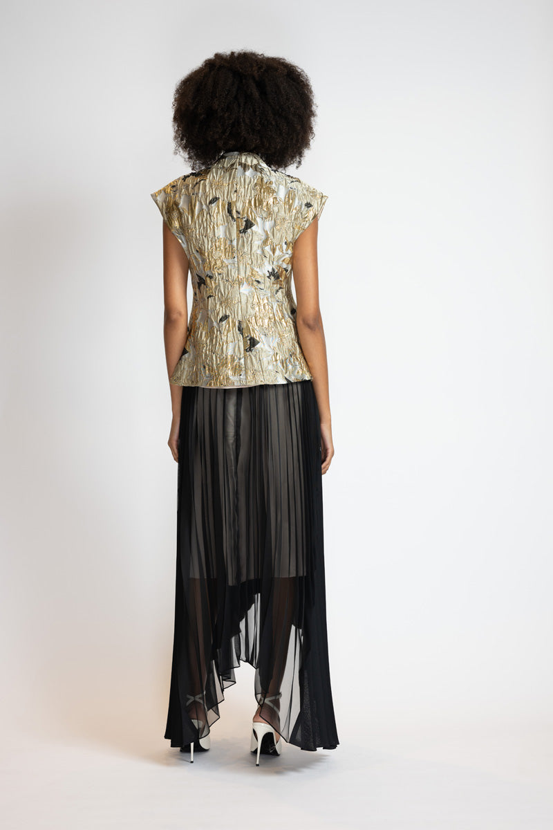 Marble Jacquard Embroidered Vest 4