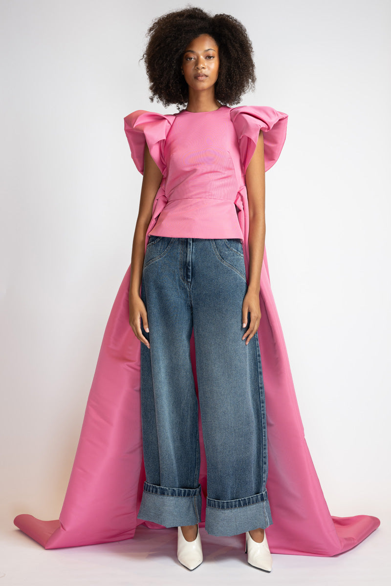 Camellia Faille Cape Top 1