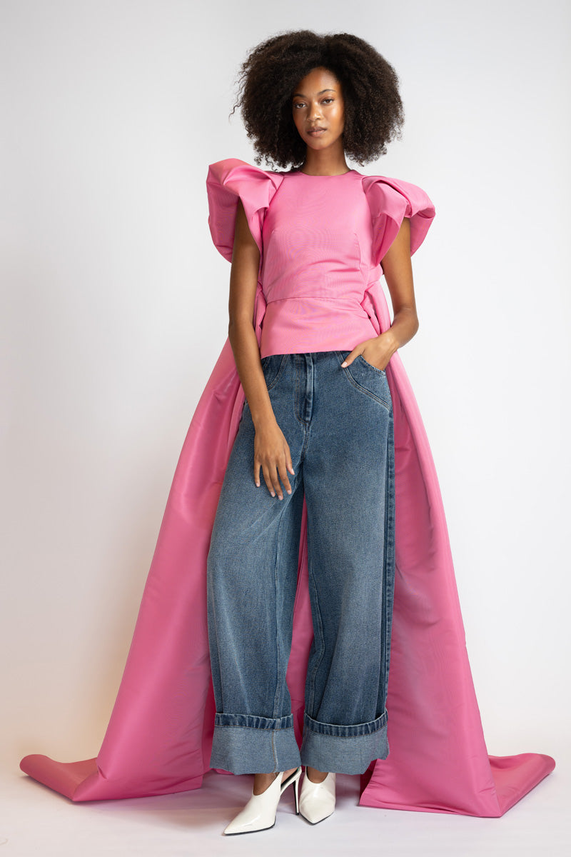 Camellia Faille Cape Top 2