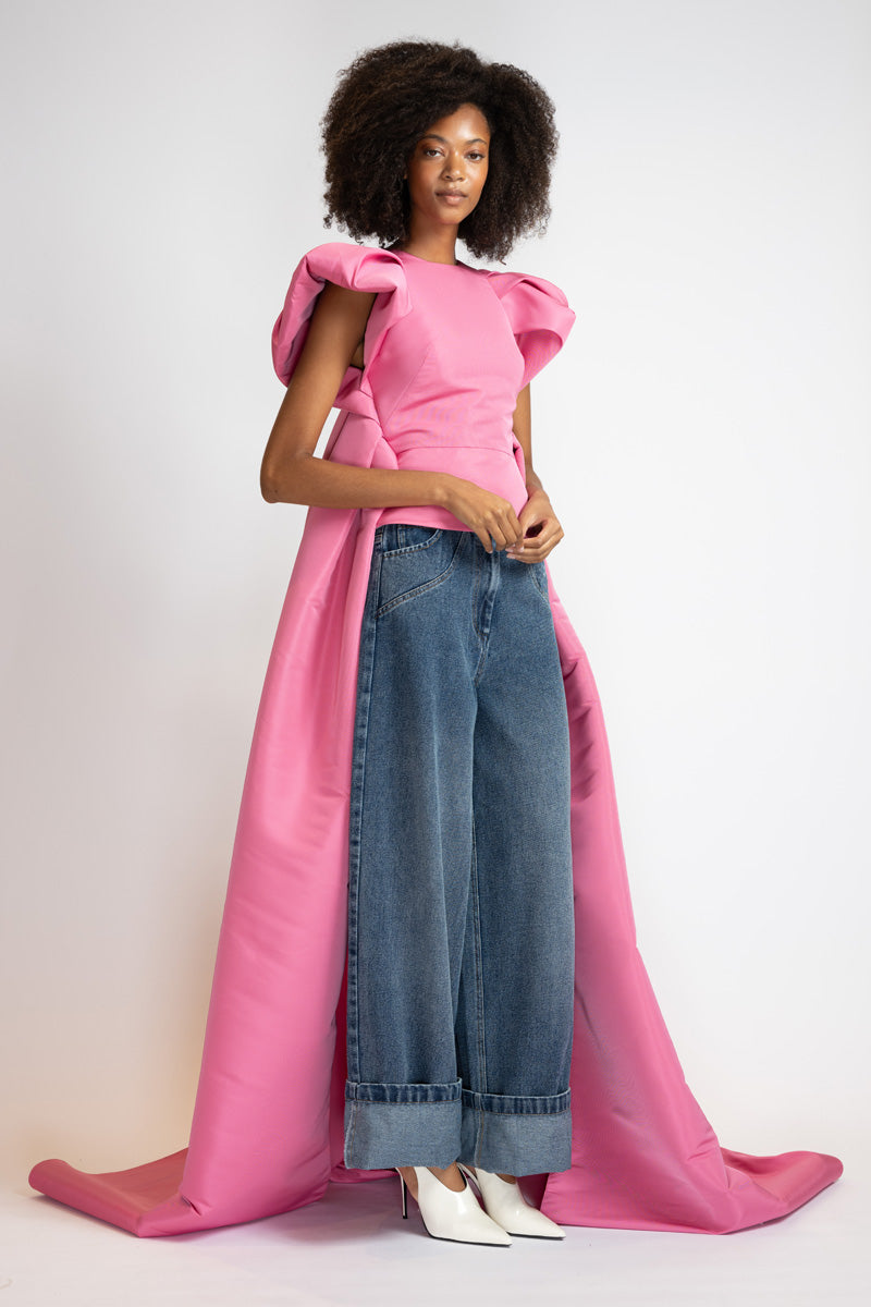 Camellia Faille Cape Top 3