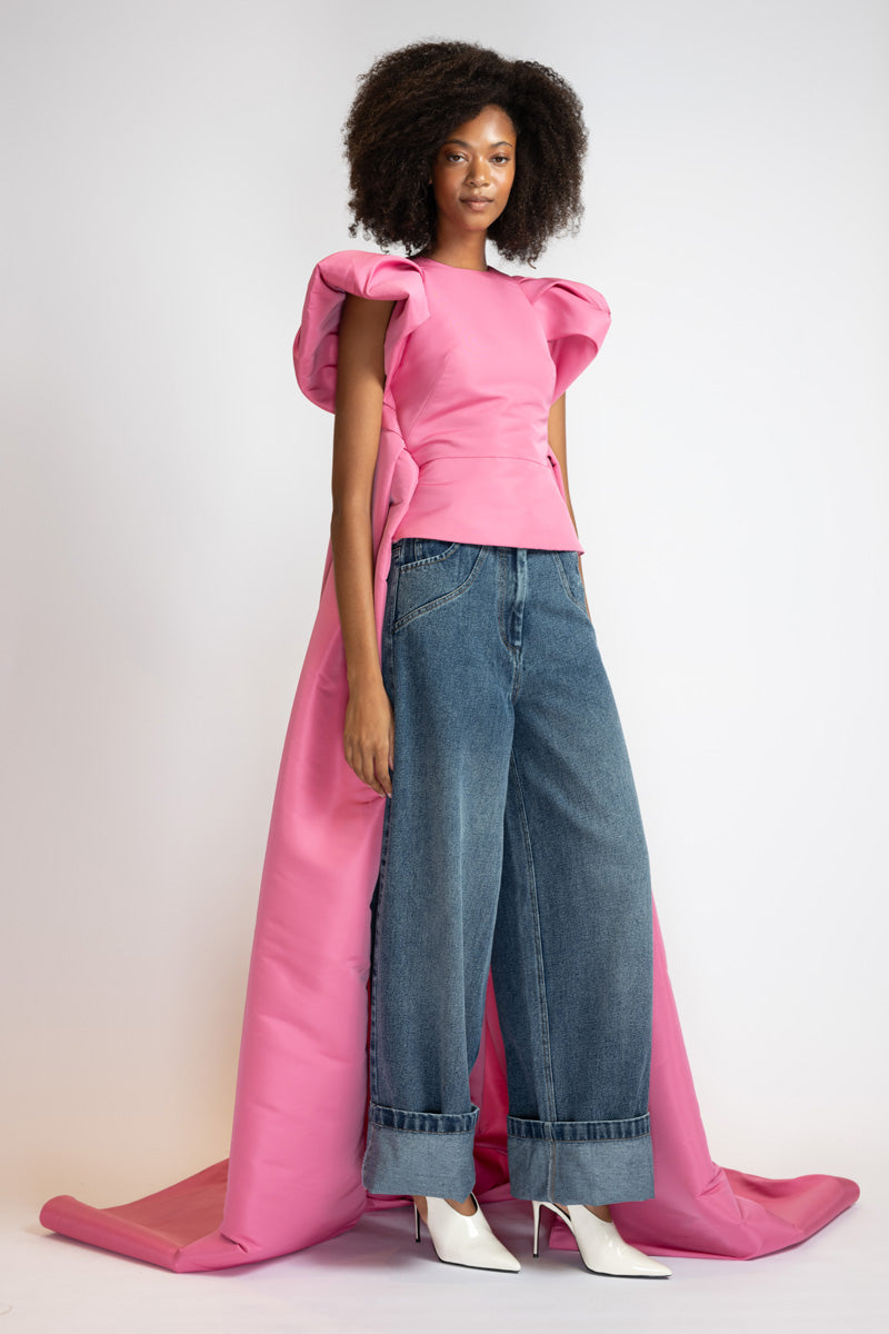 Camellia Faille Cape Top 4