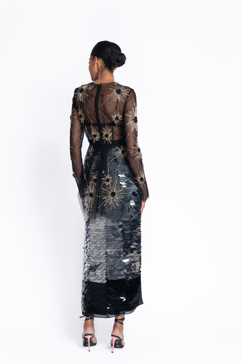 Solares Embroidered Onyx Tulle Top 5