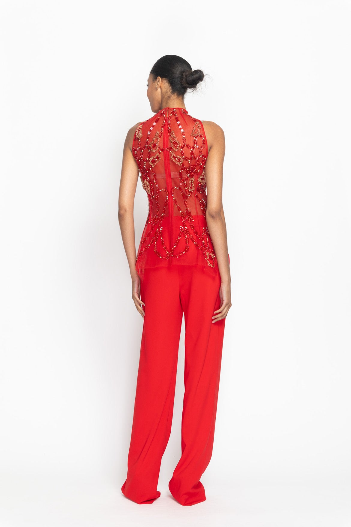 Sindoor Ponte Straight Leg Trousers Back