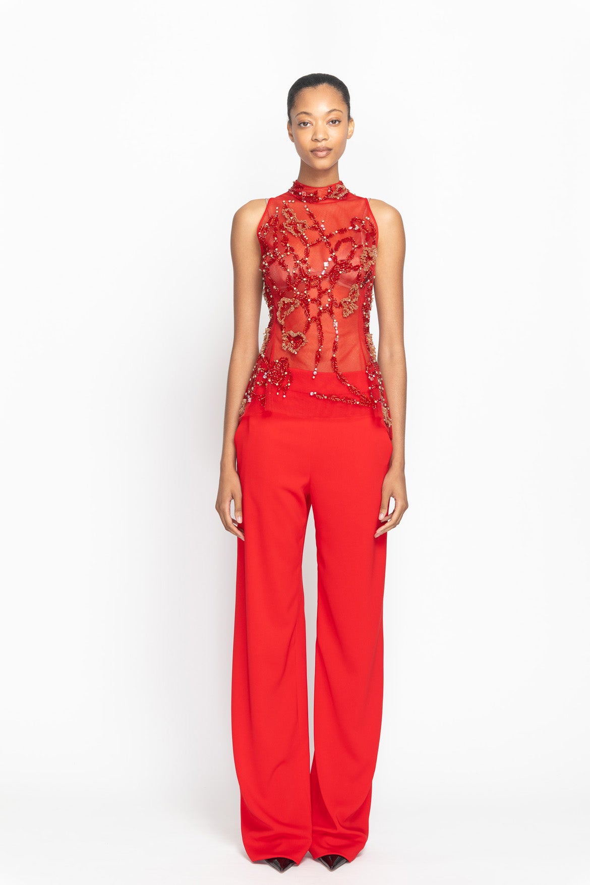 Sindoor Ponte Straight Leg Trousers Front