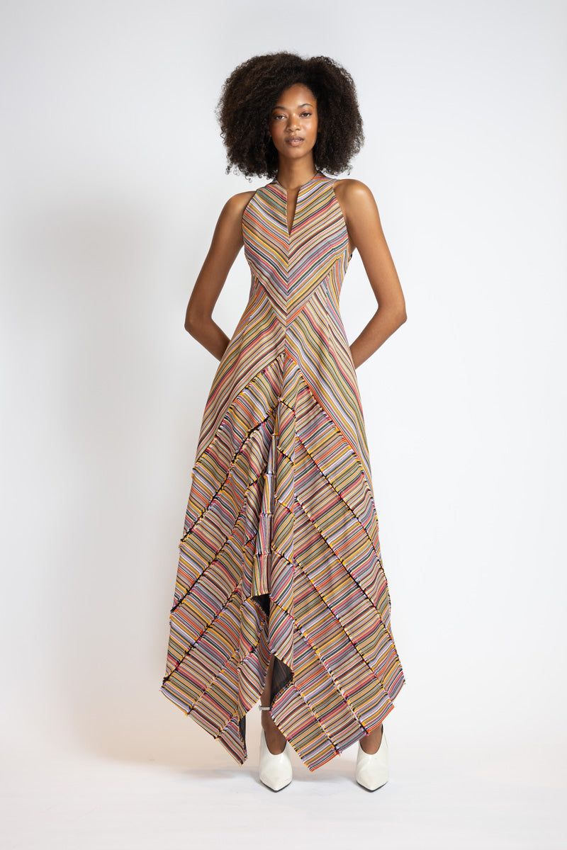 Mashru Jacquard Bias-Cut Skirt Safari Dress 1