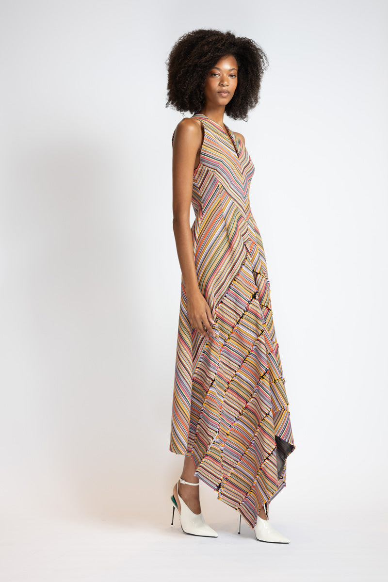 Mashru Jacquard Bias-Cut Skirt Safari Dress 2