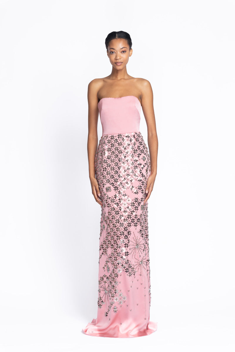 Stella Embroidered Primrose Strapless Gown 2