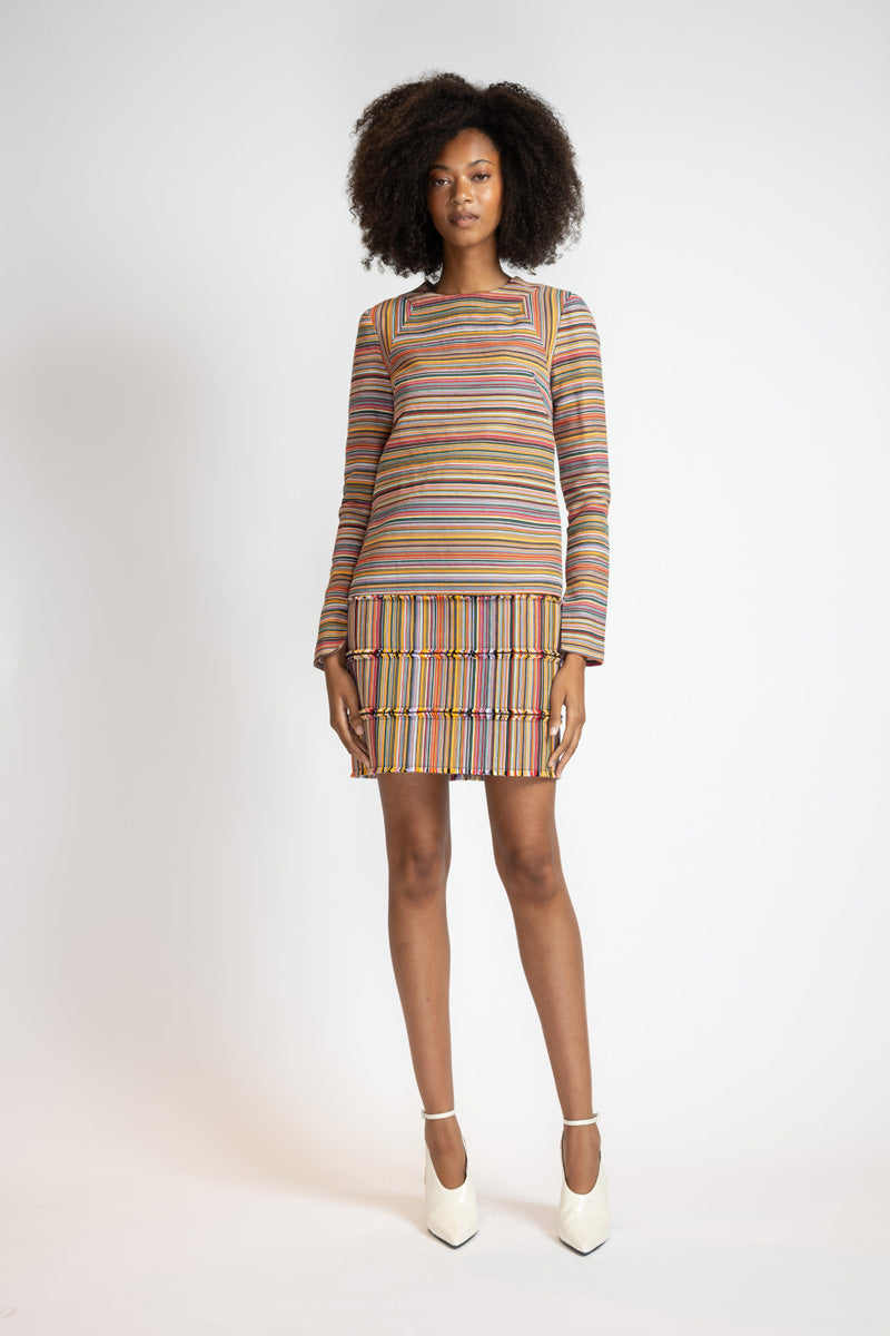 Mashru Jacquard Mini Shift Dress 1