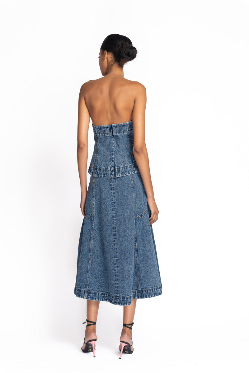 Indigo Denim Bustier Top 4