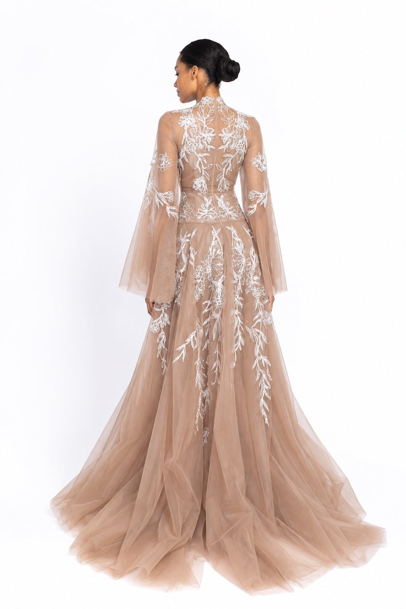 Primrose Rosella Vine Embroidered Tulle Gown 4