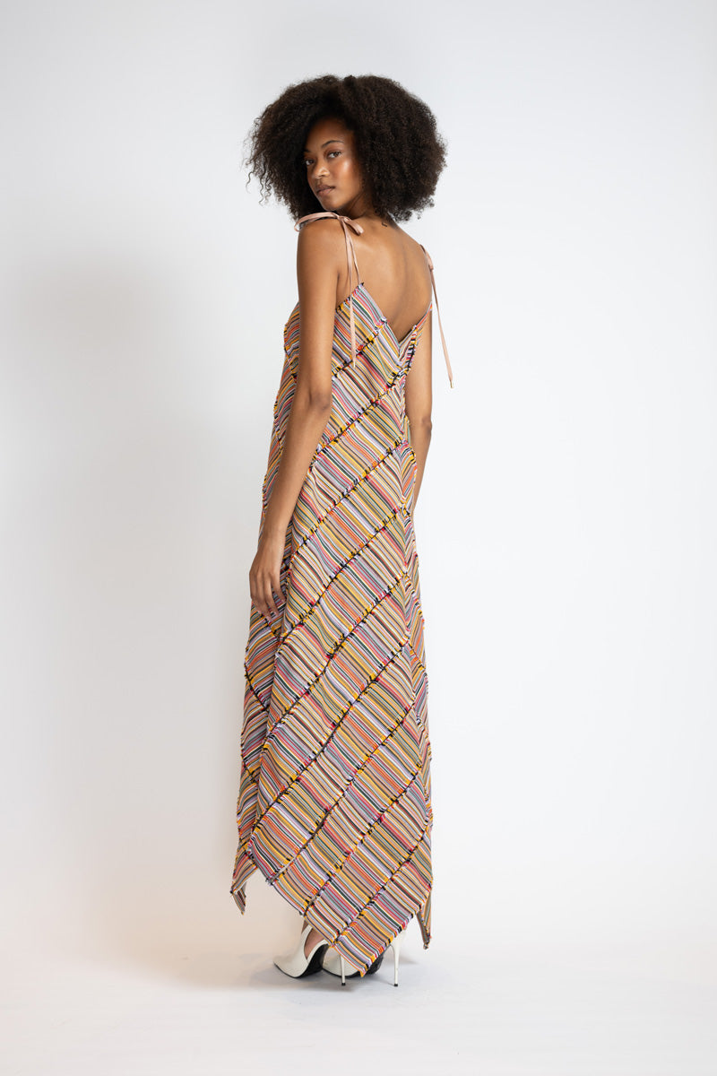 Mashru Jacquard And Tulle Panelled Trapeze Dress 5