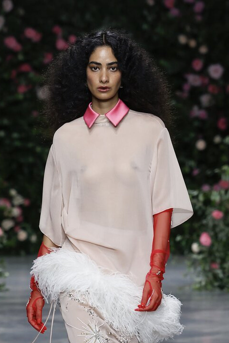 Primrose Sheer Crepe Tunic with Feathered Hem