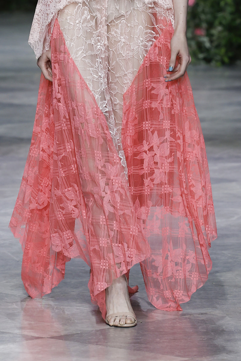Peony and Hibiscus Chantilly Lace Skirt