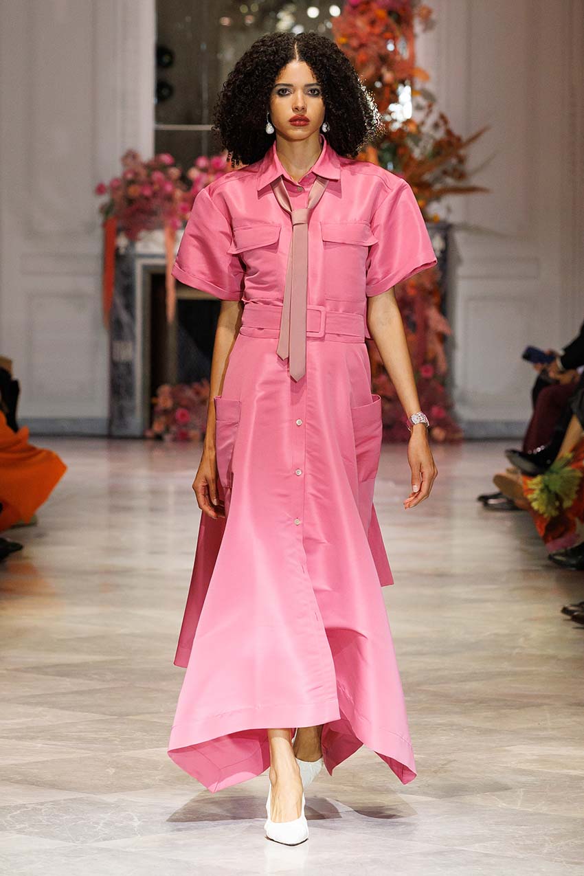 evening dress in shocking pink faille ml Monique Lhuillier Marina Faille Maxi Dress, 4 / Pink