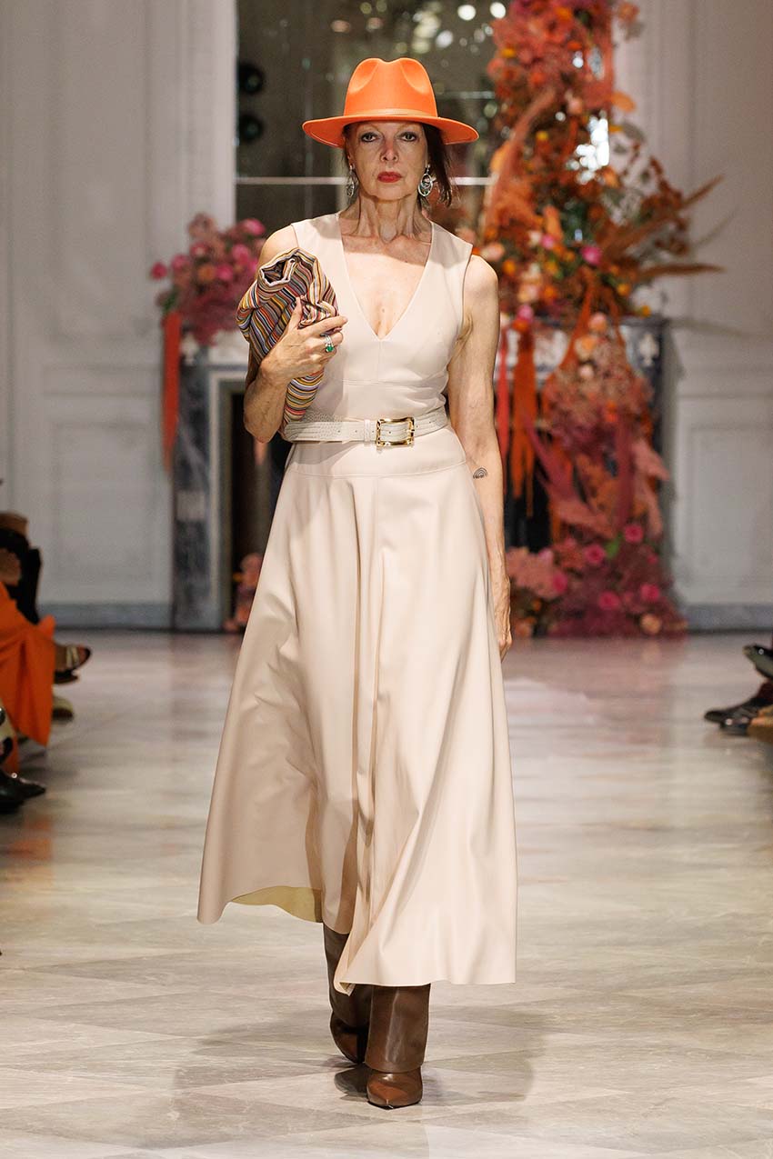 Spring 2025 Look 6 Buff vegan trooper dress